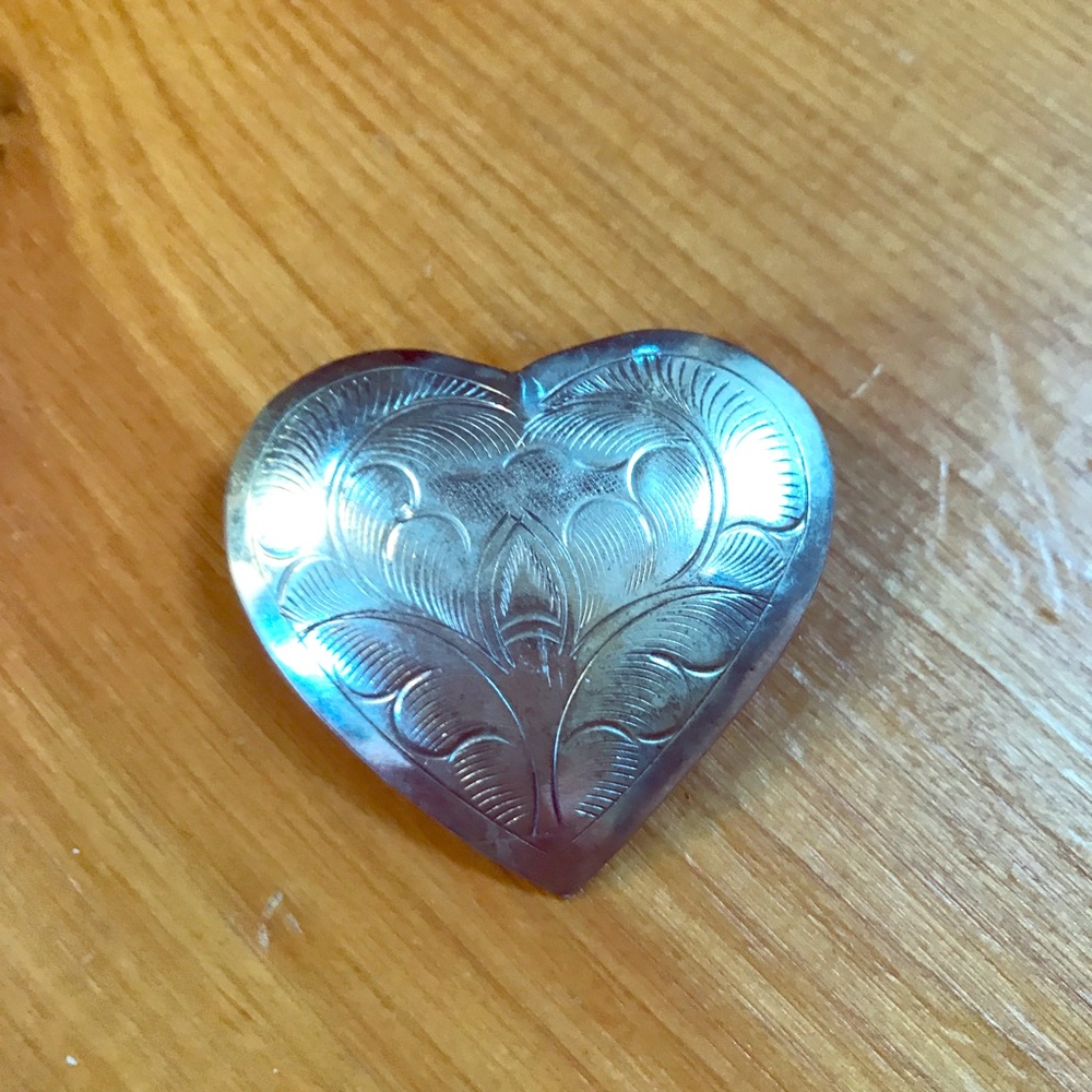 Handmade Silver Heart Brooch